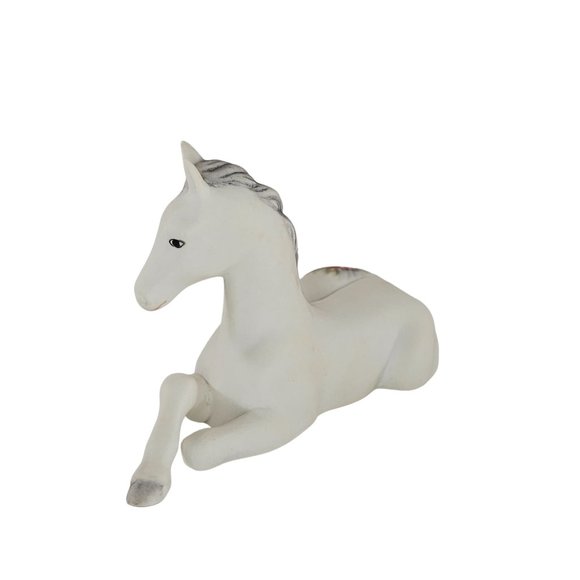 Vintage Foal Baby Horse Lying Down Figurine Signed E Johnson - Picture 4 of 8